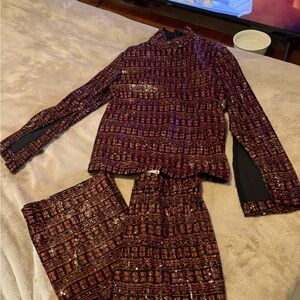 Zara Black and Red Sequin Detail